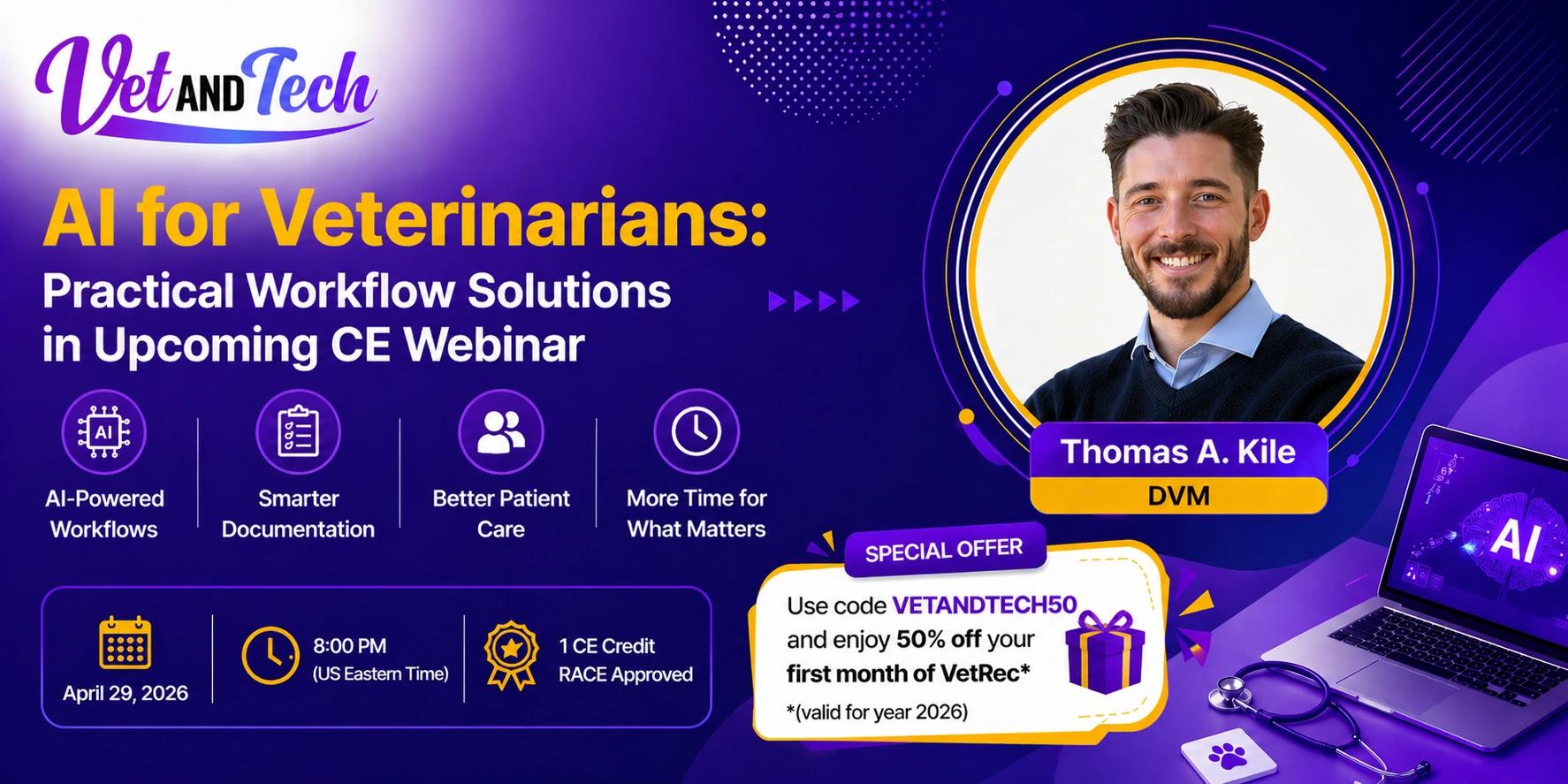 AI for Veterinarians: Practical Workflow Solutions in Upcoming CE Webinar